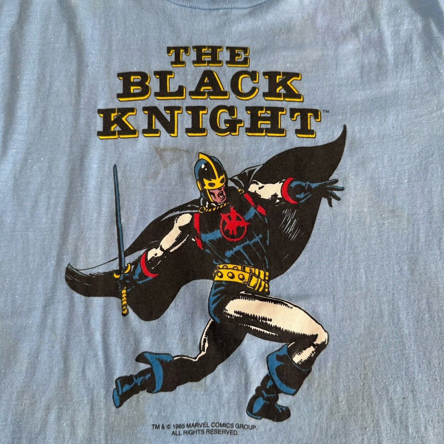 Vintage 1985 Marvel Comics The Black Knight T-shirt Size Med