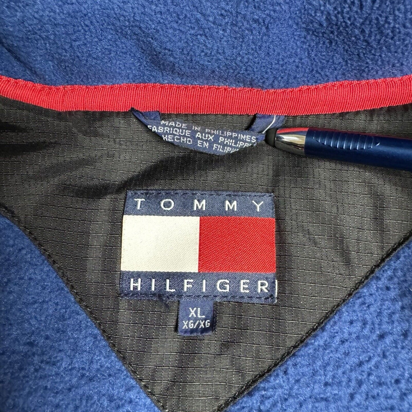 Vintage Tommy Hilfiger Expedition Fleece Pullover Jacket Half Zip L/XL BLUE