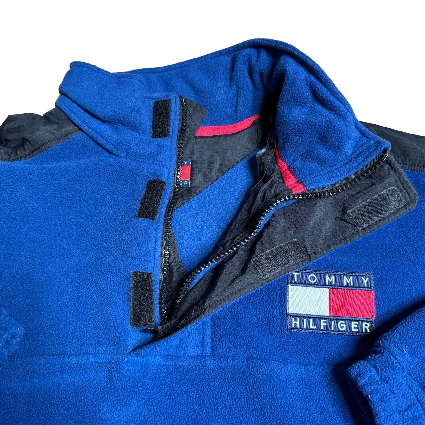 Vintage Tommy Hilfiger Expedition Fleece Pullover Jacket Half Zip L/XL BLUE